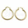 Argolla Mediana 02.213.0247.1.30 Oro Laminado, Diseño de Hueco, Diamantado, Tono Dorado