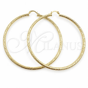 Argolla Extra Grande 02.213.0247.1.70 Oro Laminado, Diamantado, Tono Dorado
