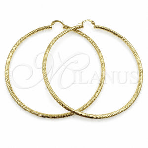 Argolla Extra Grande 02.213.0247.1.80 Oro Laminado, Diamantado, Tono Dorado
