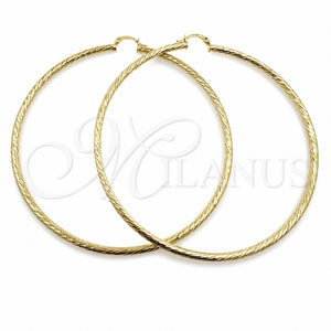 Argolla Extra Grande 02.213.0247.1.90 Oro Laminado, Diamantado, Tono Dorado