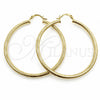 Argolla Grande 02.213.0258.50 Oro Laminado, Diseño de Hueco, Diamantado, Tono Dorado