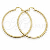Argolla Grande 02.213.0258.60 Oro Laminado, Diseño de Hueco, Diamantado, Tono Dorado