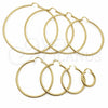 Argolla Grande 02.213.0258.60 Oro Laminado, Diseño de Hueco, Diamantado, Tono Dorado