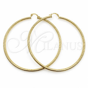 Argolla Extra Grande 02.213.0258.80 Oro Laminado, Diseño de Hueco, Diamantado, Tono Dorado