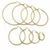 Argolla Extra Grande 02.213.0258.80 Oro Laminado, Diseño de Hueco, Diamantado, Tono Dorado