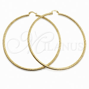 Argolla Extra Grande 02.213.0258.90 Oro Laminado, Diseño de Hueco, Diamantado, Tono Dorado