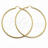 Argolla Extra Grande 02.213.0258.90 Oro Laminado, Diseño de Hueco, Diamantado, Tono Dorado