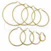 Argolla Extra Grande 02.213.0258.90 Oro Laminado, Diseño de Hueco, Diamantado, Tono Dorado
