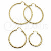 Argolla Mediana 02.213.0259.1.40 Oro Laminado, Diseño de Hueco, Diamantado, Tono Dorado