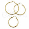 Argolla Grande 02.213.0240.60 Oro Laminado, Diamantado, Tono Dorado