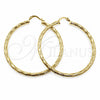 Argolla Grande 02.213.0240.50 Oro Laminado, Diseño de Hueco, Diamantado, Tono Dorado