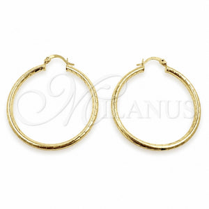 Argolla Mediana 02.213.0243.1.40 Oro Laminado, Diseño de Hueco, Diamantado, Tono Dorado