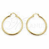 Argolla Mediana 02.213.0243.1.40 Oro Laminado, Diseño de Hueco, Diamantado, Tono Dorado