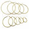 Argolla Mediana 02.213.0243.1.40 Oro Laminado, Diseño de Hueco, Diamantado, Tono Dorado