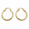Argolla Pequeña 02.213.0909.25 Oro Laminado, Diseño de Hueco, Diamantado, Tono Dorado