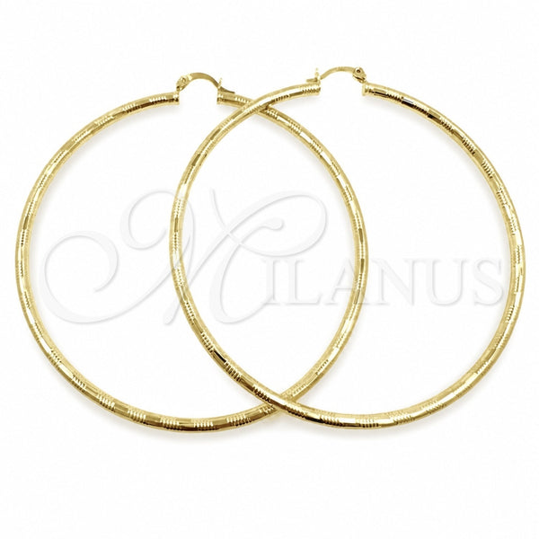 Argolla Extra Grande 02.213.0909.80 Oro Laminado, Diamantado, Tono Dorado