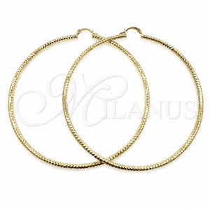 Argolla Extra Grande 02.213.0154.90 Oro Laminado, Diseño de Hueco, Diamantado, Tono Dorado