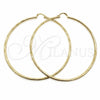 Argolla Extra Grande 02.213.0154.90 Oro Laminado, Diseño de Hueco, Diamantado, Tono Dorado