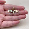 Dije Elegante 05.459.0090 Oro Laminado, Diseño de Avión, con Zirconia Cubica Blanca, Esmaltado Blanco, Tono Dorado