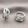 Argolla Huggie 02.471.0001.16 Oro Laminado Blanco, Diseño de Infinito, con Zirconia Cubica Blanca, Pulido, Rodinado