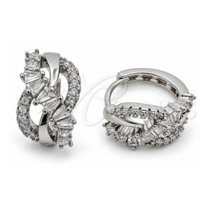Argolla Huggie 02.471.0001.16 Oro Laminado Blanco, Diseño de Infinito, con Zirconia Cubica Blanca, Pulido, Rodinado