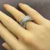 Anillo Multi Piedra 01.471.0004 Oro Laminado Blanco, Diseño de Cluster, con Zirconia Cubica Blanca, Pulido, Rodinado (Talla Unica)