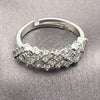 Anillo Multi Piedra 01.471.0013 Oro Laminado Blanco, Diseño de Baguette, con Zirconia Cubica Blanca, Pulido, Rodinado (Talla Unica)