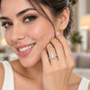 Anillo Multi Piedra 01.471.0015 Oro Laminado Blanco, Diseño de Cluster, con Zirconia Cubica Blanca, Pulido, Rodinado (Talla Unica)