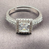 Anillo Multi Piedra 01.471.0015 Oro Laminado Blanco, Diseño de Cluster, con Zirconia Cubica Blanca, Pulido, Rodinado (Talla Unica)
