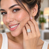 Anillo Multi Piedra 01.471.0018 Oro Laminado Blanco, Diseño de Baguette, con Zirconia Cubica Blanca, Pulido, Rodinado (Talla Unica)