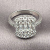 Anillo Multi Piedra 01.471.0018 Oro Laminado Blanco, Diseño de Baguette, con Zirconia Cubica Blanca, Pulido, Rodinado (Talla Unica)