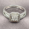 Anillo Multi Piedra 01.471.0021 Oro Laminado Blanco, Diseño de Cluster, con Zirconia Cubica Blanca, Pulido, Rodinado (Talla Unica)