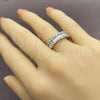 Anillo Multi Piedra 01.471.0022 Oro Laminado Blanco, Diseño de Baguette, con Zirconia Cubica Blanca, Pulido, Rodinado (Talla Unica)