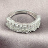 Anillo Multi Piedra 01.471.0022 Oro Laminado Blanco, Diseño de Baguette, con Zirconia Cubica Blanca, Pulido, Rodinado (Talla Unica)