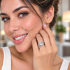 Anillo Multi Piedra 01.471.0023 Oro Laminado Blanco, Diseño de Baguette, con Zirconia Cubica Blanca, Pulido, Rodinado (Talla Unica)