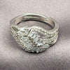 Anillo Multi Piedra 01.471.0023 Oro Laminado Blanco, Diseño de Baguette, con Zirconia Cubica Blanca, Pulido, Rodinado (Talla Unica)