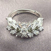 Anillo Multi Piedra 01.471.0026 Oro Laminado Blanco, Diseño de Baguette, con Zirconia Cubica Blanca, Pulido, Rodinado (Talla Unica)
