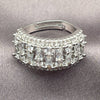 Anillo Multi Piedra 01.471.0031 Oro Laminado Blanco, Diseño de Baguette, con Zirconia Cubica Blanca, Pulido, Rodinado (Talla Unica)