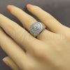 Anillo Multi Piedra 01.471.0032 Oro Laminado Blanco, Diseño de Cluster, con Zirconia Cubica Blanca, Pulido, Rodinado (Talla Unica)