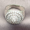 Anillo Multi Piedra 01.471.0032 Oro Laminado Blanco, Diseño de Cluster, con Zirconia Cubica Blanca, Pulido, Rodinado (Talla Unica)