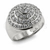 Anillo Multi Piedra 01.471.0032 Oro Laminado Blanco, Diseño de Cluster, con Zirconia Cubica Blanca, Pulido, Rodinado (Talla Unica)