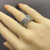 Anillo Multi Piedra 01.471.0034 Oro Laminado, con Zirconia Cubica Blanca, Pulido, Rodinado (Talla Unica)