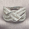 Anillo Multi Piedra 01.471.0034 Oro Laminado, con Zirconia Cubica Blanca, Pulido, Rodinado (Talla Unica)