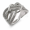 Anillo Multi Piedra 01.471.0034 Oro Laminado, con Zirconia Cubica Blanca, Pulido, Rodinado (Talla Unica)