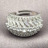 Anillo Multi Piedra 01.471.0035 Oro Laminado Blanco, Diseño de Gota y Cluster, con Zirconia Cubica Blanca, Pulido, Tono Dorado (Talla Unica)
