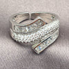 Anillo Multi Piedra 01.471.0037 Oro Laminado Blanco, Diseño de Baguette, con Zirconia Cubica Blanca, Pulido, Rodinado (Talla Unica)