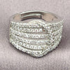 Anillo Multi Piedra 01.471.0040 Oro Laminado Blanco, con Zirconia Cubica Blanca, Pulido, Rodinado (Talla Unica)