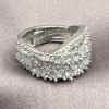 Anillo Multi Piedra 01.471.0041 Oro Laminado Blanco, con Zirconia Cubica Blanca, Pulido, Rodinado (Talla Unica)
