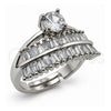 Anillo Multi Piedra 01.471.0042 Oro Laminado Blanco, Diseño de Diamante y Baguette, con Zirconia Cubica Blanca, Pulido, Rodinado (Talla Unica)