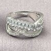 Anillo Multi Piedra 01.471.0044 Oro Laminado Blanco, Diseño de Baguette, con Zirconia Cubica Blanca, Pulido, Rodinado (Talla Unica)